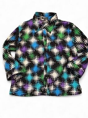 Notations 90’s Shirt with Blue, Green, Purple &‎ white Dot Print